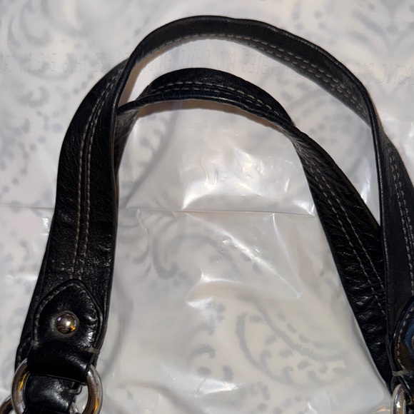 Coach Madison Maggie black sateen signature hobo bag - Picture 8 of 15